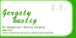 gergely buslig business card